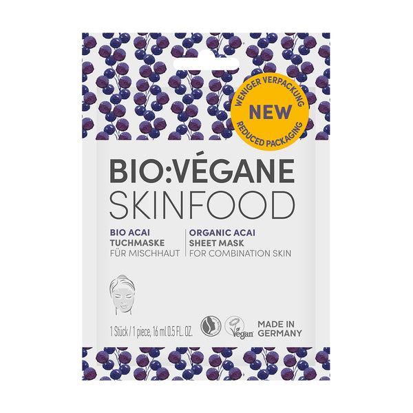 Bio Acai Tuchmaske - BIO:VÉGANE SKINFOOD